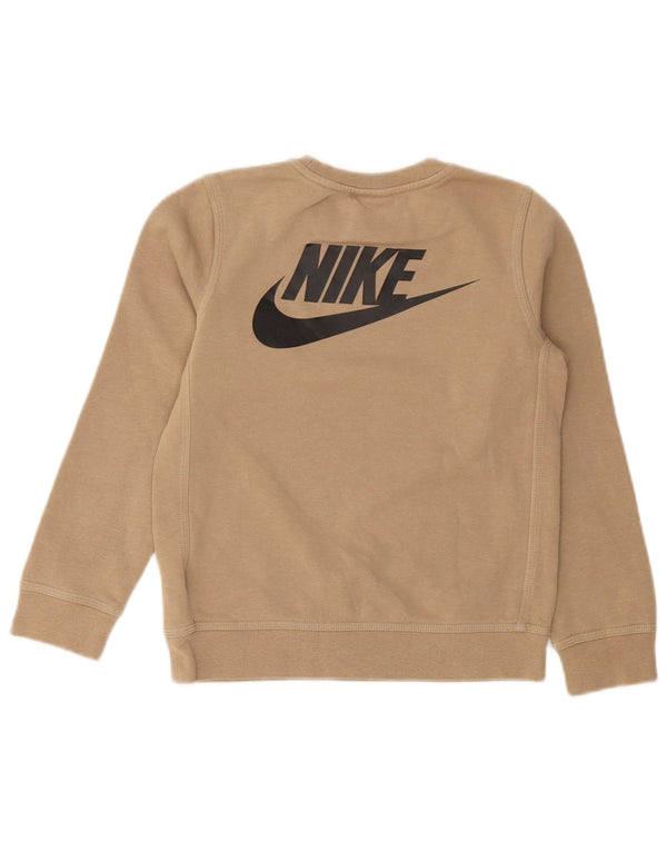 Nike Boys Swoosh Graphic Sweatshirt Jumper 8-9 år Lille Beige Bomuld
