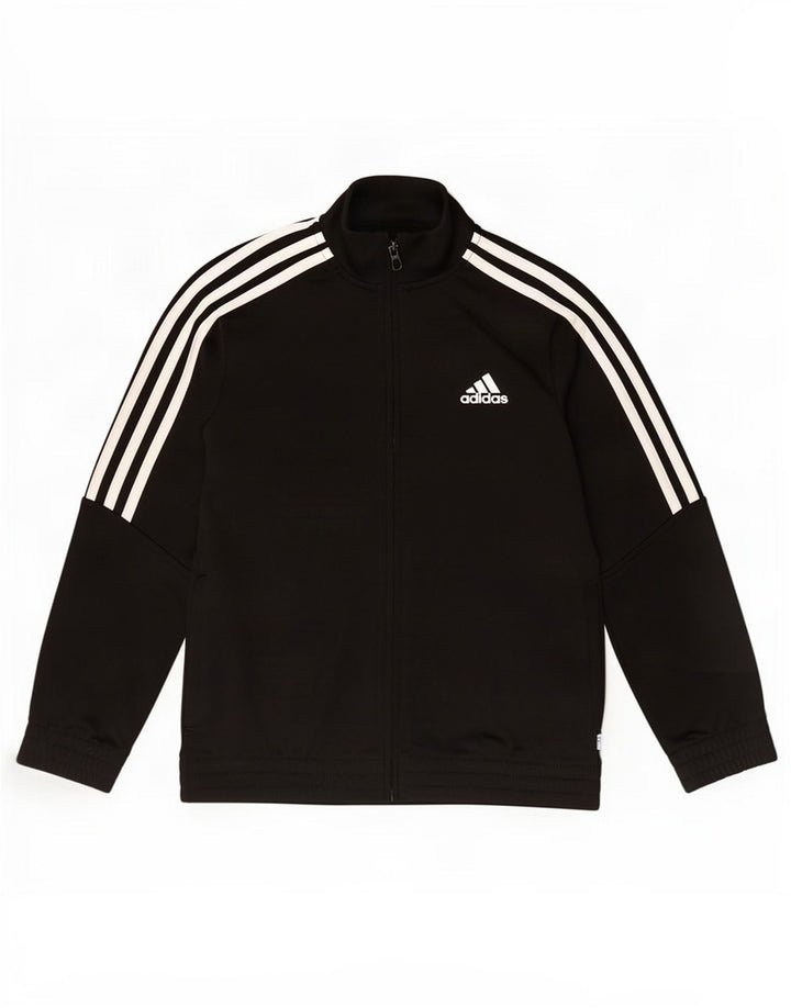 Adidas Drenge Træningsdragt Topjakke 9-10 År Sort Stribet Polyester