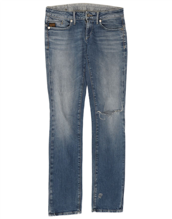 G-STAR Dame Distressed Slim Jeans W31 L36 Blå Bomuld