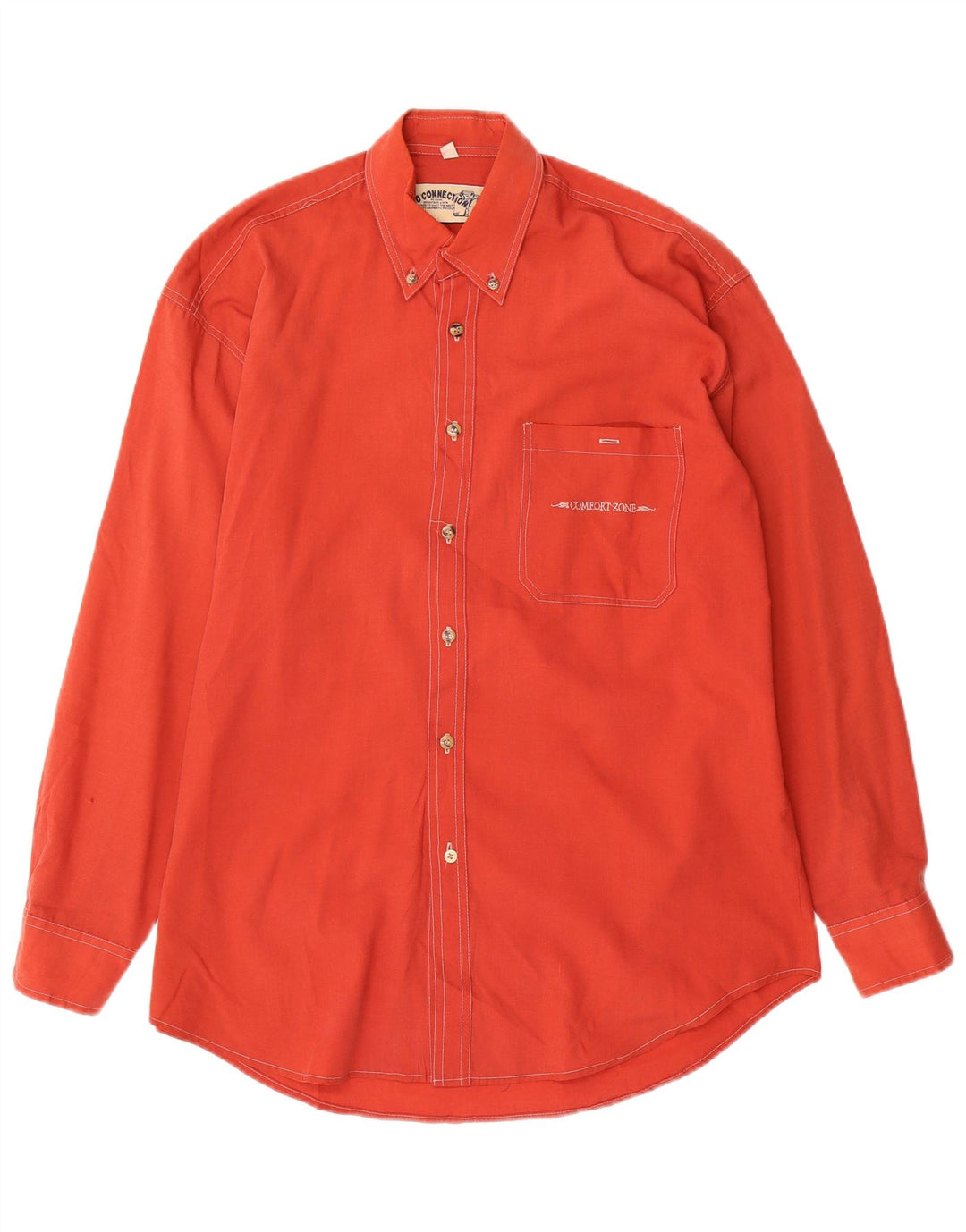 Vintage herreskjorte str. 39/40 Medium Rød
