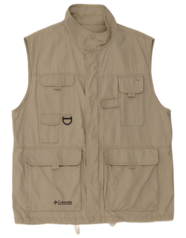 Columbia Mens Utility Gilet UK 40 Large Green Cotton