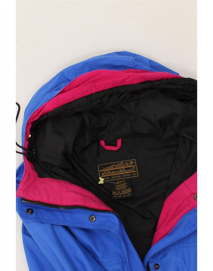 EDDIE BAUER Womens Hooded Windbreaker Jacket UK 18 XL Blue Nylon Vintage Eddie Bauer and Second-Hand Eddie Bauer from Messina Hembry 