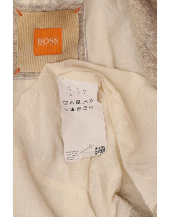 Hugo Boss Dame Overfrakke UK 8 Lille Beige Akryl