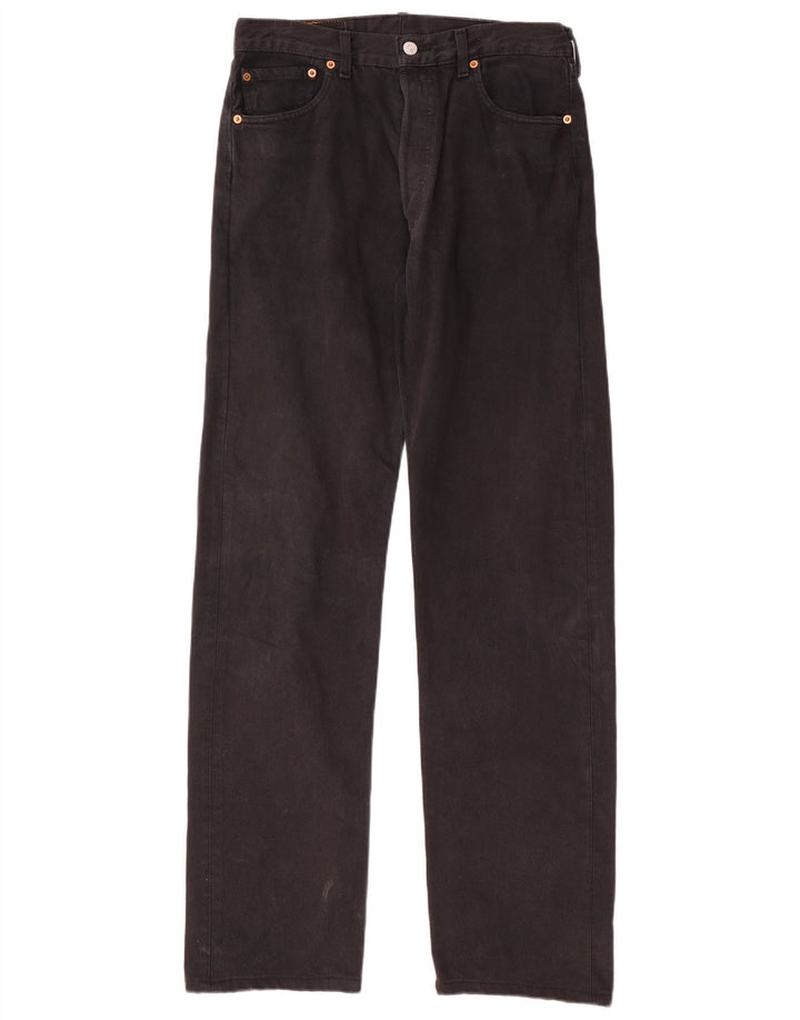 LEVI'S Herre 501 Straight Jeans W34 L36 Sort Bomuld