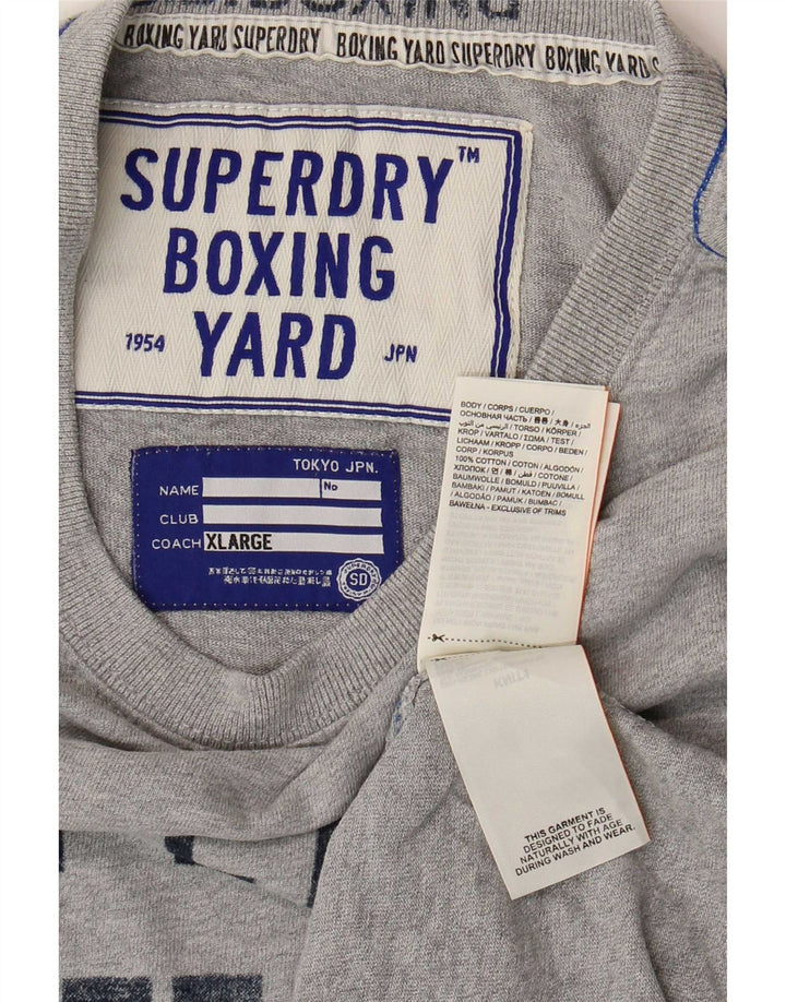 Superdry Herre grafisk T-shirt Top XL Grå Bomuld
