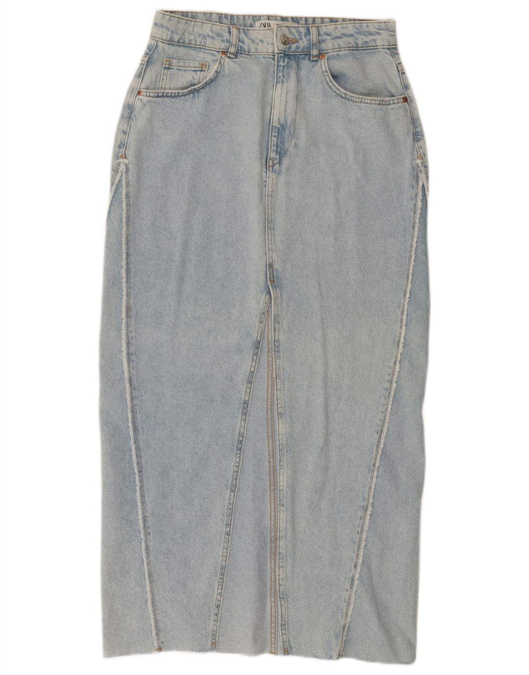 Zara Dame Denim Nederdel Medium W28 Blå