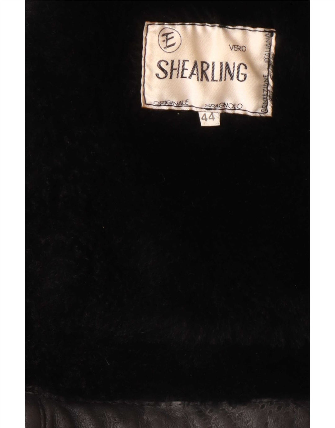 Vintage Herre Shearling Jacket UK 44 2XL Sort Shearling