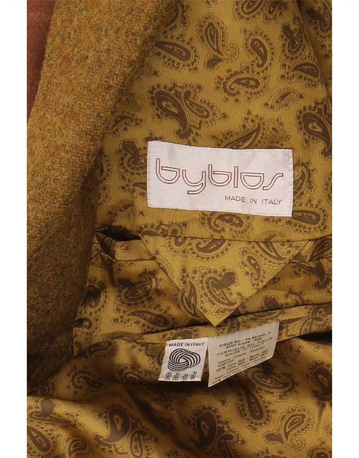 Byblos Herre 3-knaps blazerjakke IT 50 Large Khaki Wool