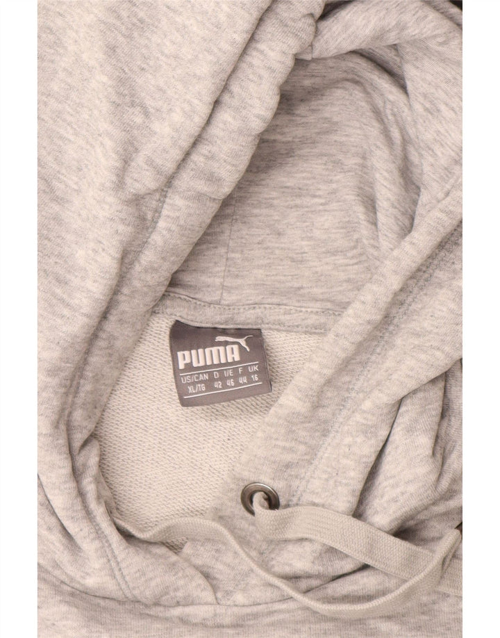 Puma Graphic Hoodie Jumper UK 16 Large Grey Bomuld