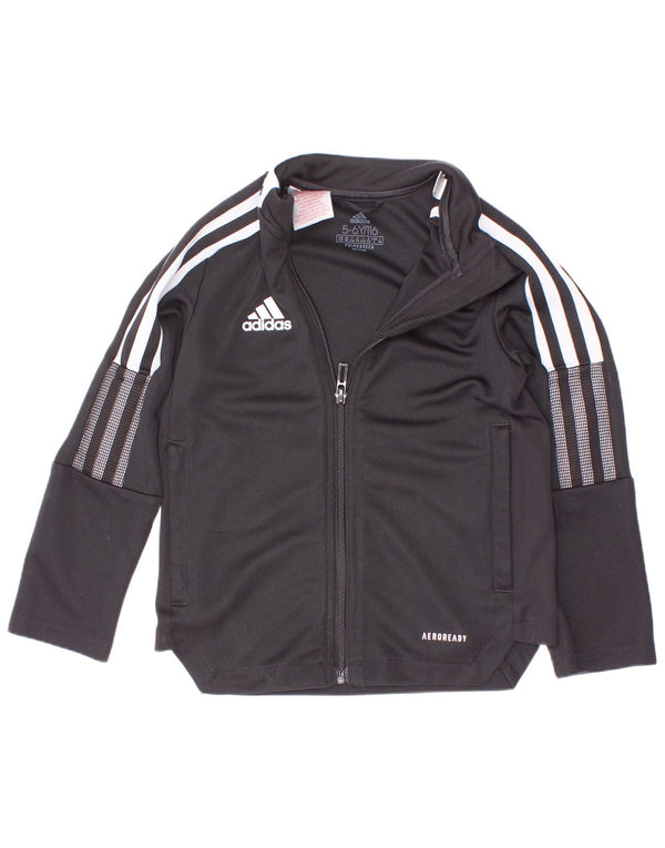 Adidas Boys Aeroready Tracksuit Topjakke 5-6 år Sort Colourblock