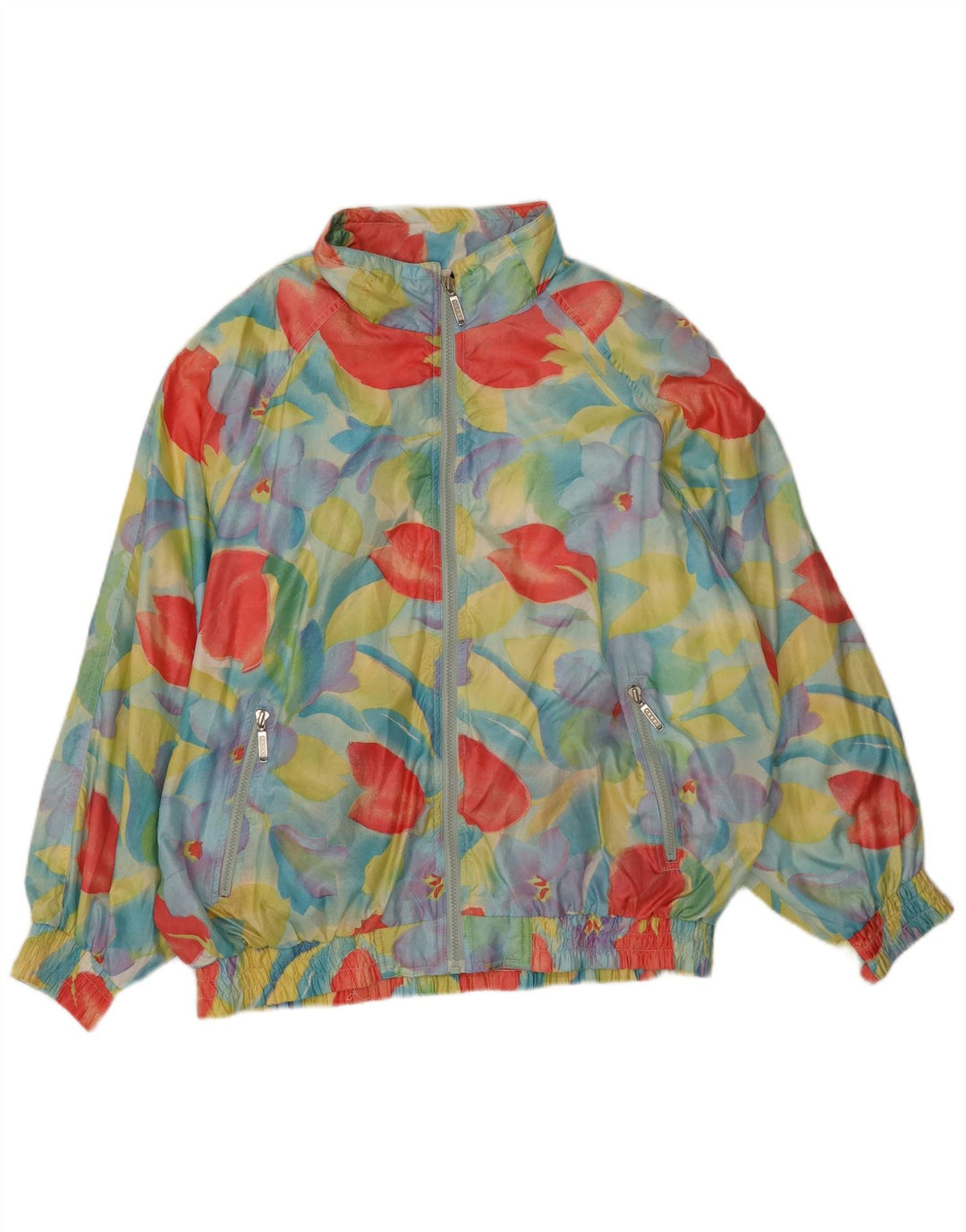 Perry Womens Oversized træningsdragt Topjakke IT 44 Medium Blue Floral