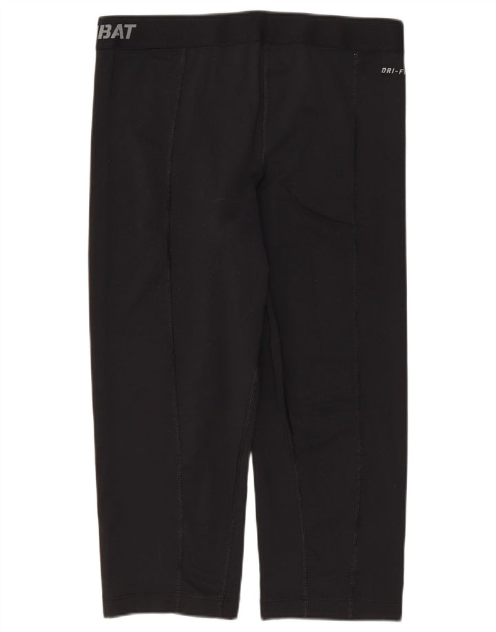 Nike Dame Dri Fit Grafiske Capri Leggings UK 12 Medium Sort