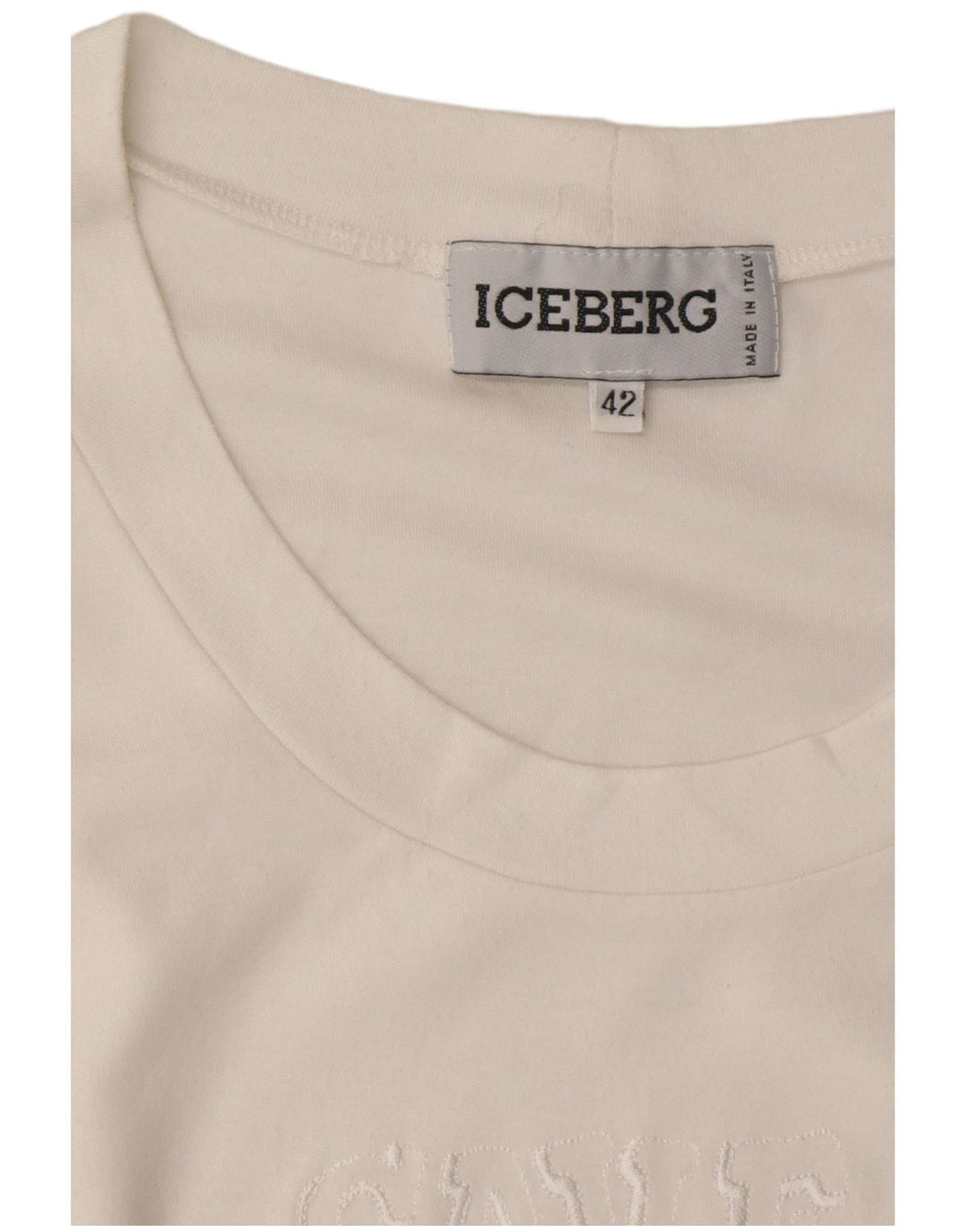 Iceberg Dame Disney Grafisk T-Shirt Top IT 42 Medium Hvid Bomuld