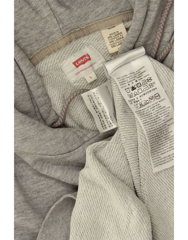 Levi's Grafisk hættetrøje til mænd, stor grå bomuld
