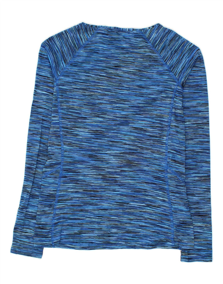 CHAMPION Womens Top Long Sleeve UK 12 Medium Blue Flecked Polyester Vintage Champion and Second-Hand Champion from Messina Hembry 