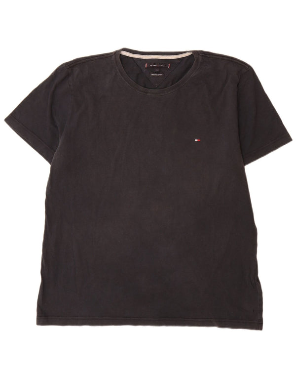 Tommy Hilfiger Herre T-Shirt Top XL Sort Bomuld