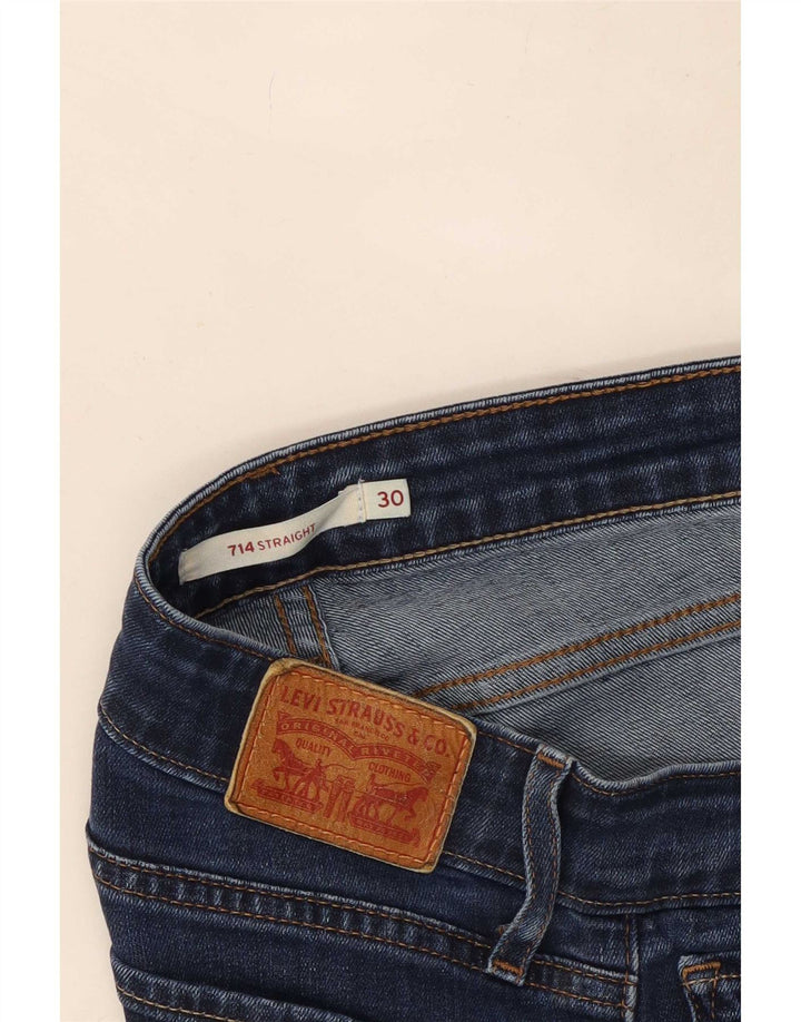 Levi's Dame 714 Straight Jeans W30 L29 Marineblå