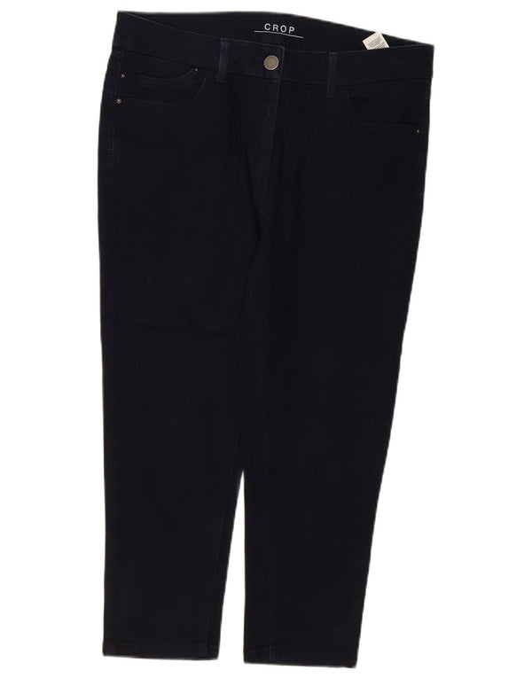 Marks & Spencer Womens Cropped Jeans UK 16 Large W34 L22 Navy Blue