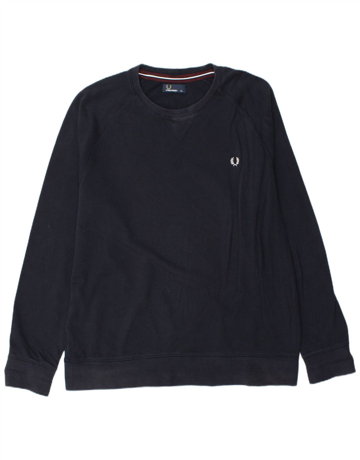Fred Perry Herre Sweatshirt Jumper 2XL Marineblå Bomuld
