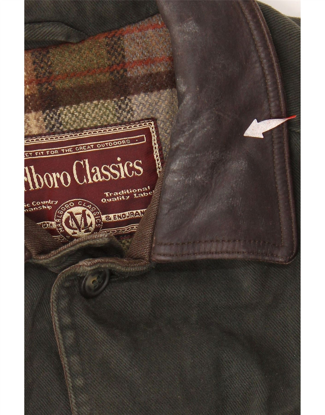 MARLBORO CLASSICS Herre Utility Jacket UK 38 Medium Khaki Colourblock