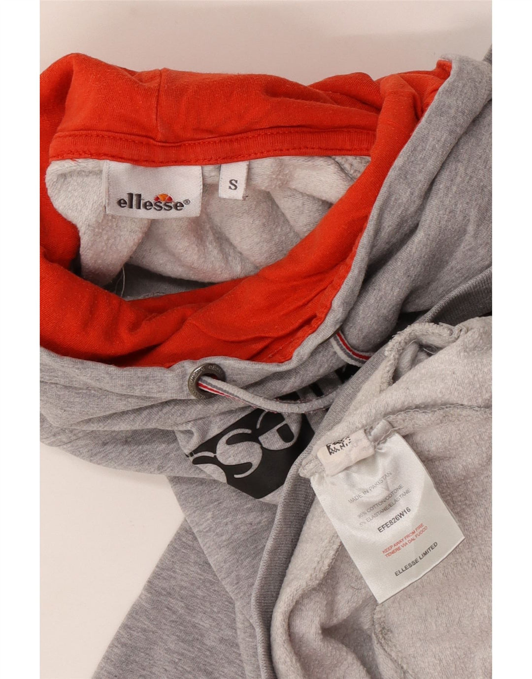 Ellesse Womens Grafisk Oversized Sweatshirt Jumper UK 10 Small Grey Flecked