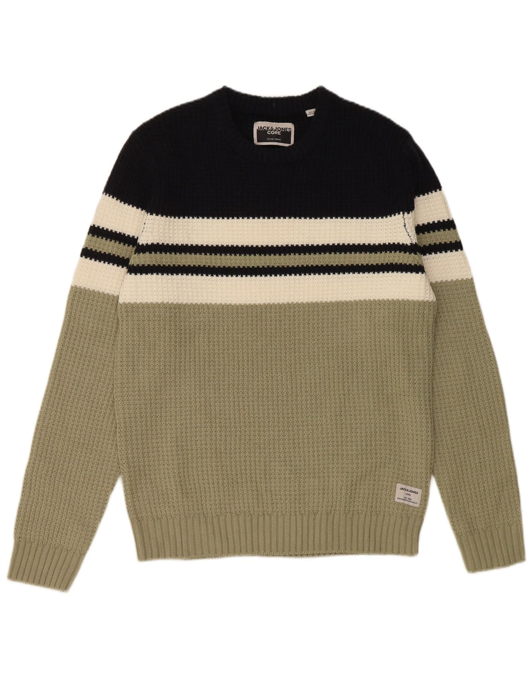 Jack & Jones Herre trøje med rund hals, medium flerfarvet farveblok