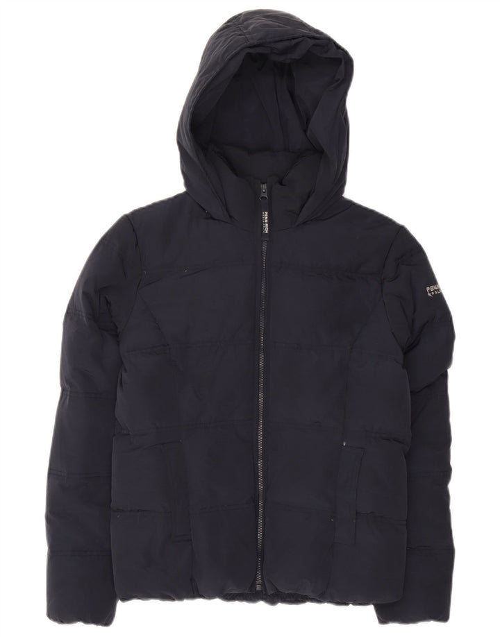 Woolrich Penn-Rich polstret hættejakke til kvinder UK 10 Small Navy Blue