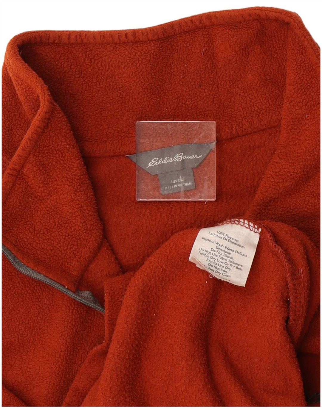 EDDIE BAUER Fleecetrøje med lynlås til mænd Large Orange Polyester