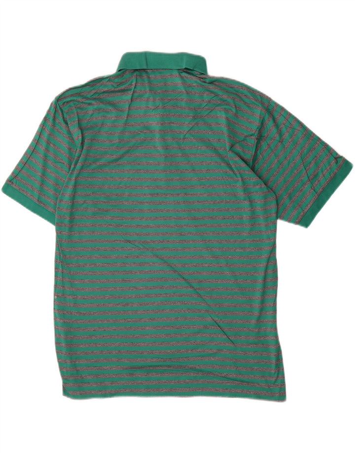 CACHAREL Poloshirt til mænd Lille grøn stribet bomuld