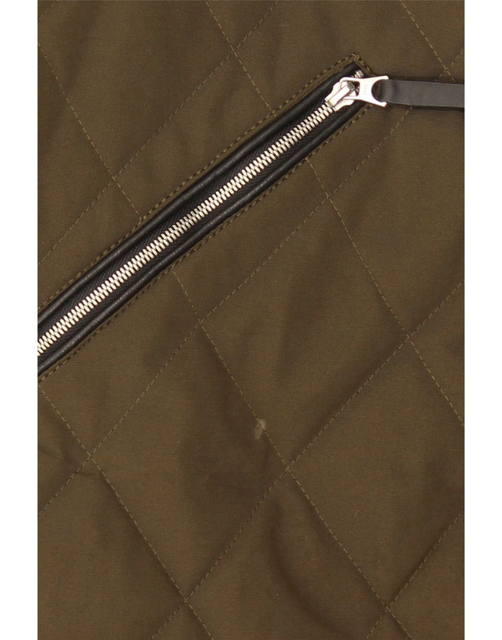 Zara Herre Quiltet Gilet UK 40 Stor Khaki Polyester