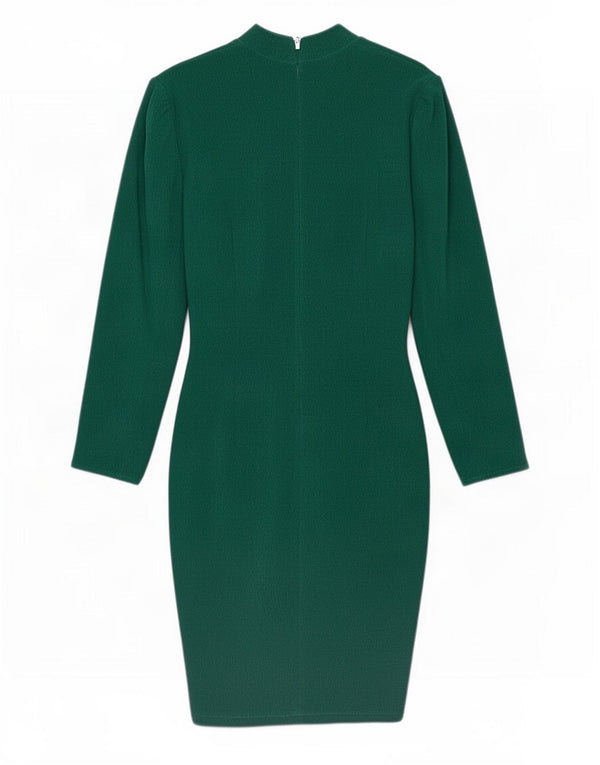 Vintage Dame Langærmet Skede Kjole UK 12 Medium Green