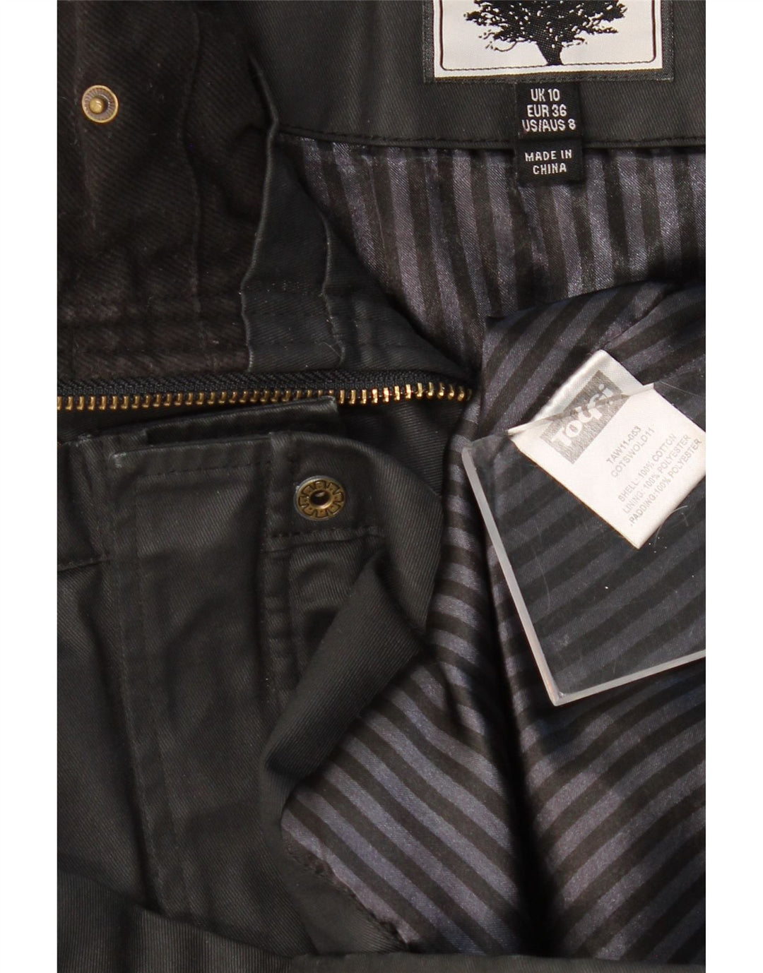 TOGGI Dame Overfrakke UK 10 Small Black Bomuld