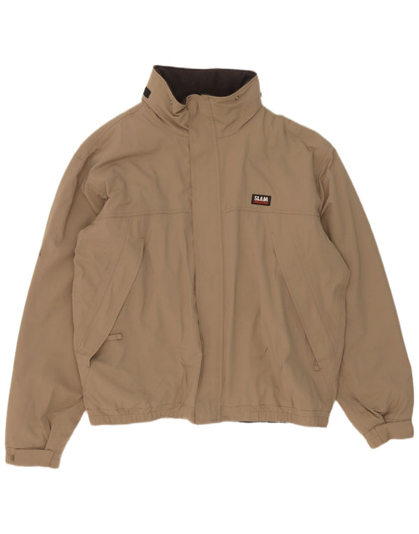 Slam Herre Bomber Jacket UK 44 2XL Beige Nylon