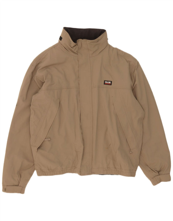 Slam Herre Bomber Jacket UK 44 2XL Beige Nylon