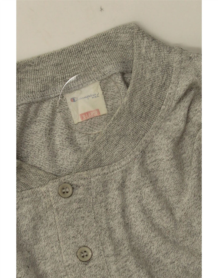 CHAMPION Herre T-Shirt Top XL Grå Bomuld