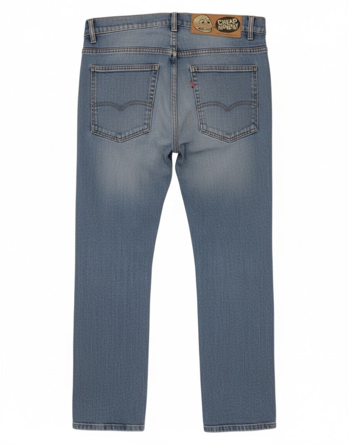 Billig mandag Straight Jeans til mænd W36 L27 blå bomuld