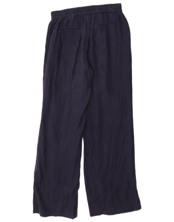 Zara Womens Loose Fit Casual Trousers Small W26 L31 Navy Blue