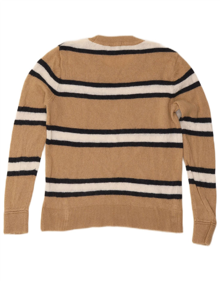 TOMMY HILFIGER sweater med rund hals til kvinder UK 12 Medium Beige stribet