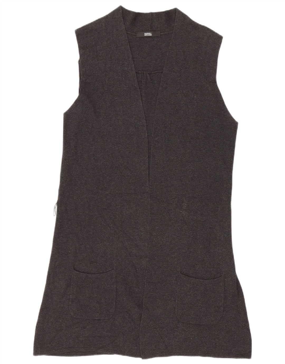 Marks & Spencer ærmeløs cardigantrøje til kvinder UK 12 Medium Grey