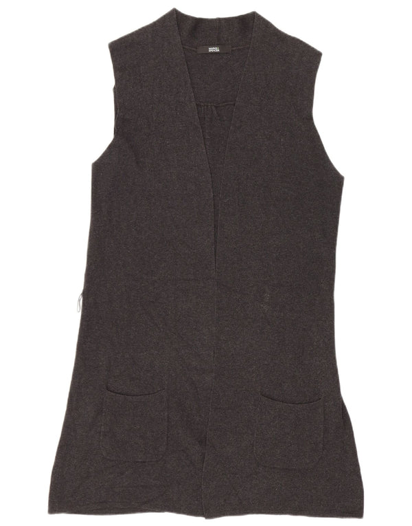 Marks & Spencer ærmeløs cardigantrøje til kvinder UK 12 Medium Grey