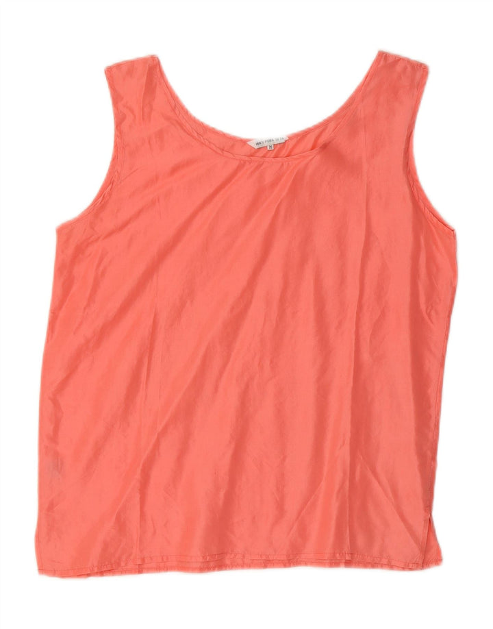 VINTAGE Womens Sleeveless Blouse Top UK 14 Medium Pink Silk Vintage Vintage and Second-Hand Vintage from Messina Hembry 