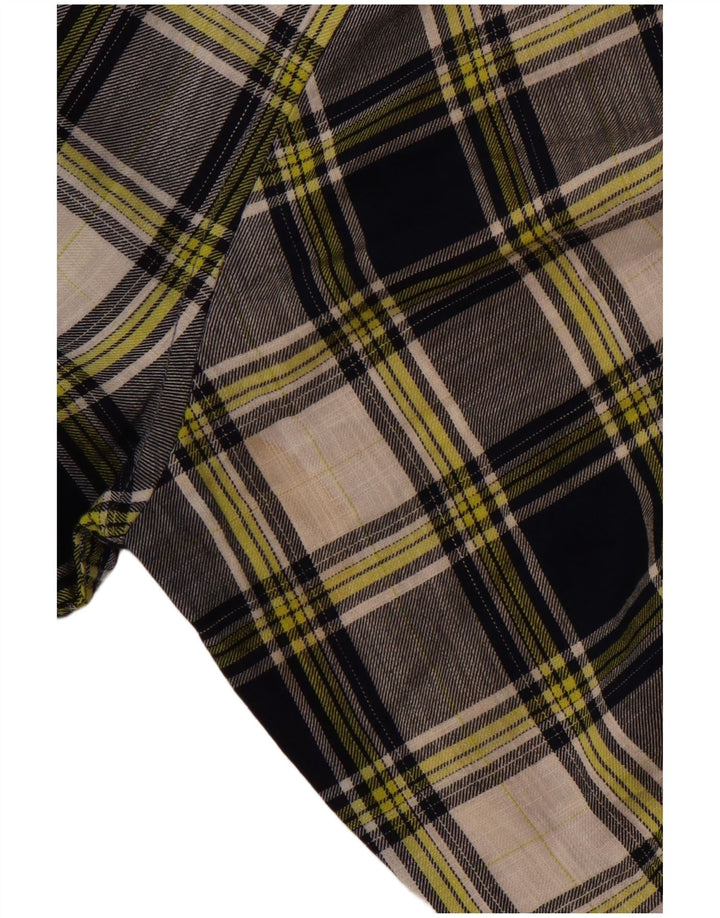 Benetton Herre ternet skjorte Stor marineblå ternet bomuld