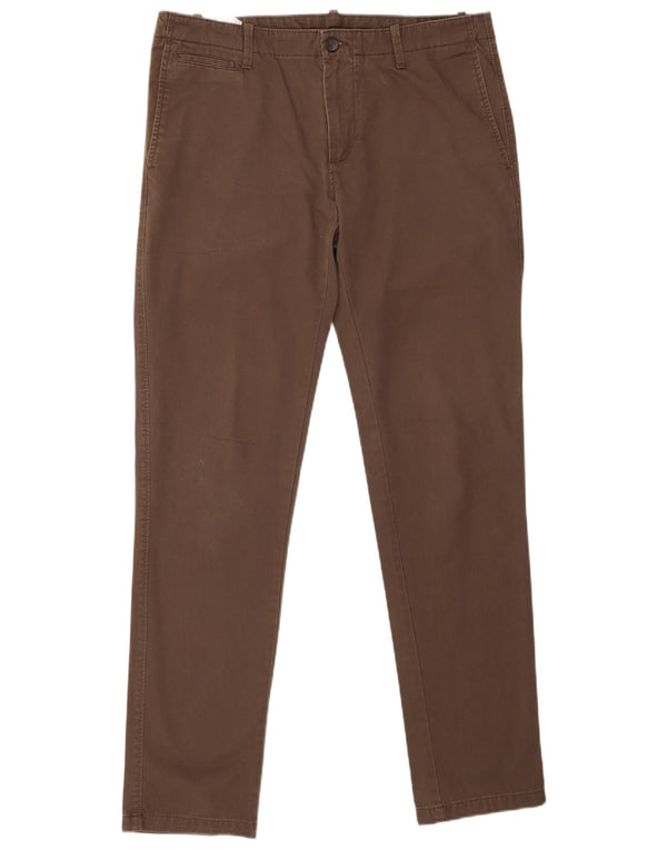 Benetton Herre Skinny Chino Bukser IT 50 Large W34 L33 Brun Bomuld