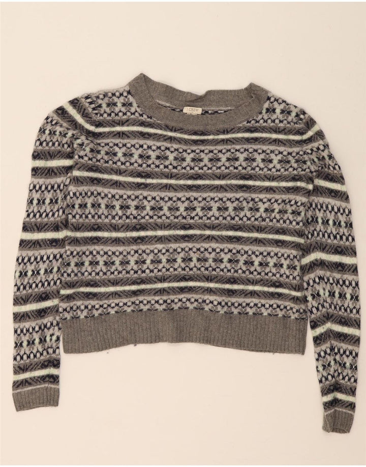 J. CREW Womens Oversized Boat Neck Jumper Sweater UK 10 Small Grey Vintage J. Crew and Second-Hand J. Crew from Messina Hembry 