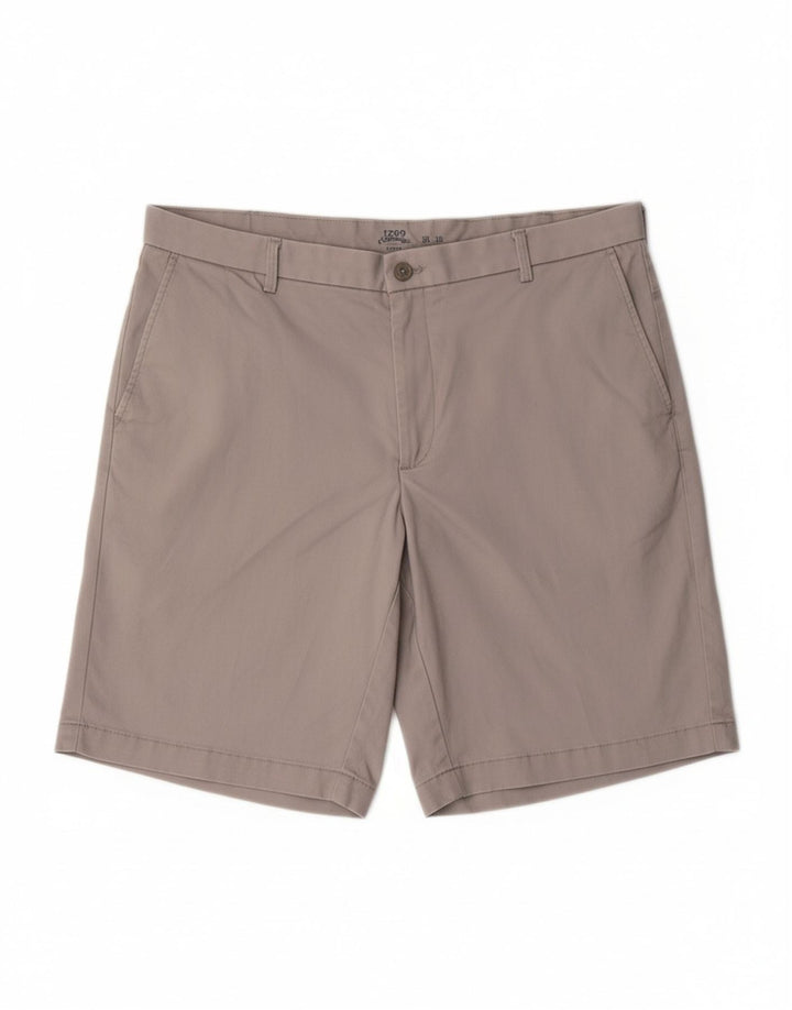 IZOD Mens Salt Water Chino Shorts W36 Large  Grey Cotton