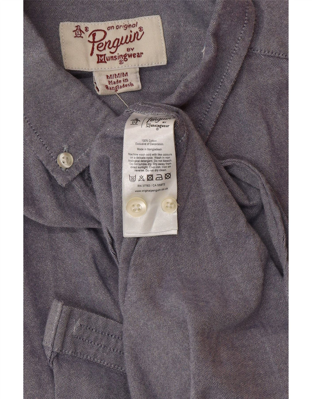 Penguin Heritage Slim Fit skjorte mellemblå bomuld