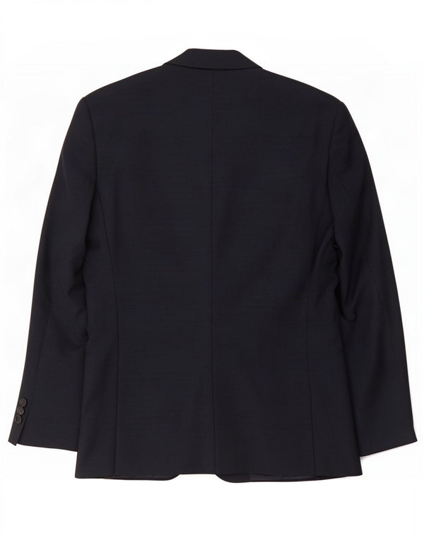 Hugo Boss Mens 2 Button Blazer Jacket EU 48 Medium Navy Blue Wool