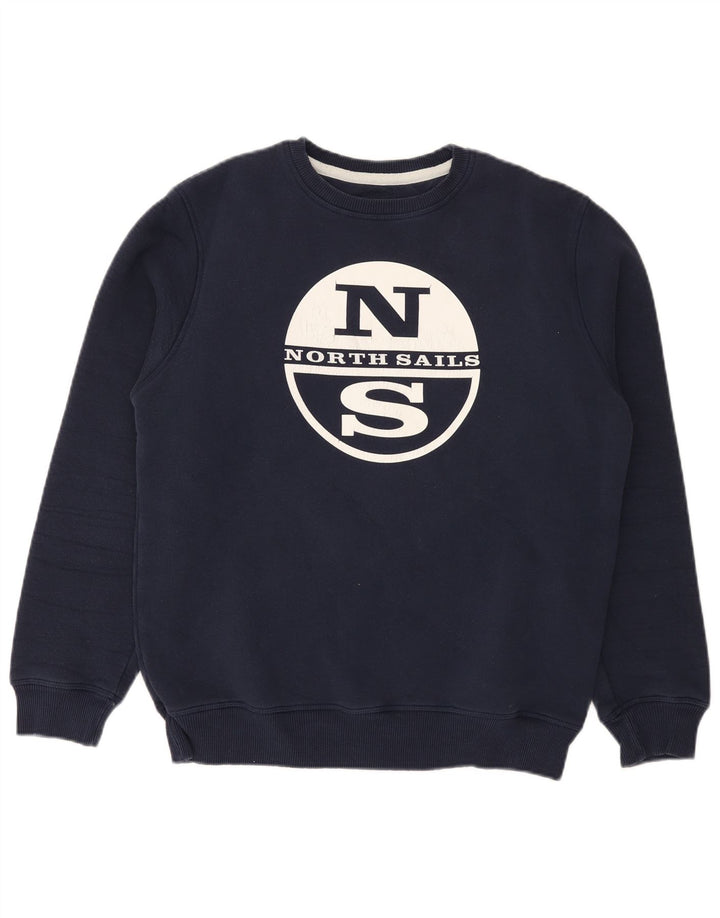 North Sails Herre grafisk sweatshirt jumper lille marineblå bomuld