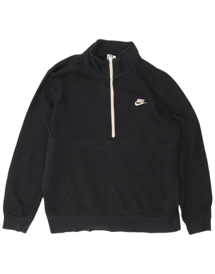 Nike Sweatshirt med lynlås til mænd, stor sort bomuld