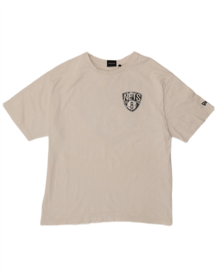 New Era Herre Brooklyn Nets Grafisk T-Shirt Top Stor Hvid